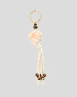 Gifts & Novelty|Gifts & Novelty*Karyn In LA Crystal Macrame Keyring White/choc/pink