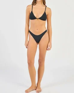 Bikinis*Kaiami Cyprus Beaded Triangle Bikini Top Black