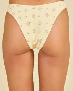 Bikinis*Rhythm Dahlia Floral Hi Cut Bikini Bottom Lemon
