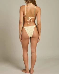 Bikinis*Rhythm Dahlia Floral Tie Side Bikini Bottom Lemon