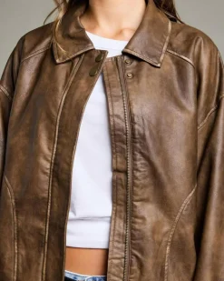 Clearance Dakota Faux Leather Bomber Jacket Women Jackets & Coats