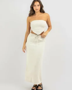 Sets|Linen Blend*Mooloola Dane Dallis Maxi Skirt Natural Salt & Pepper