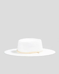Headwear*Mooloola Danielle Boater Hat White