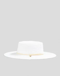 Headwear*Mooloola Danielle Boater Hat White