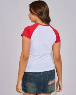 Daring Devil Cap Sleeve Baby Tee Women Tops