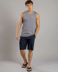 Tops & T-Shirts*Salty Life Dark Grasp Muscle Tank Lt Grey Acid