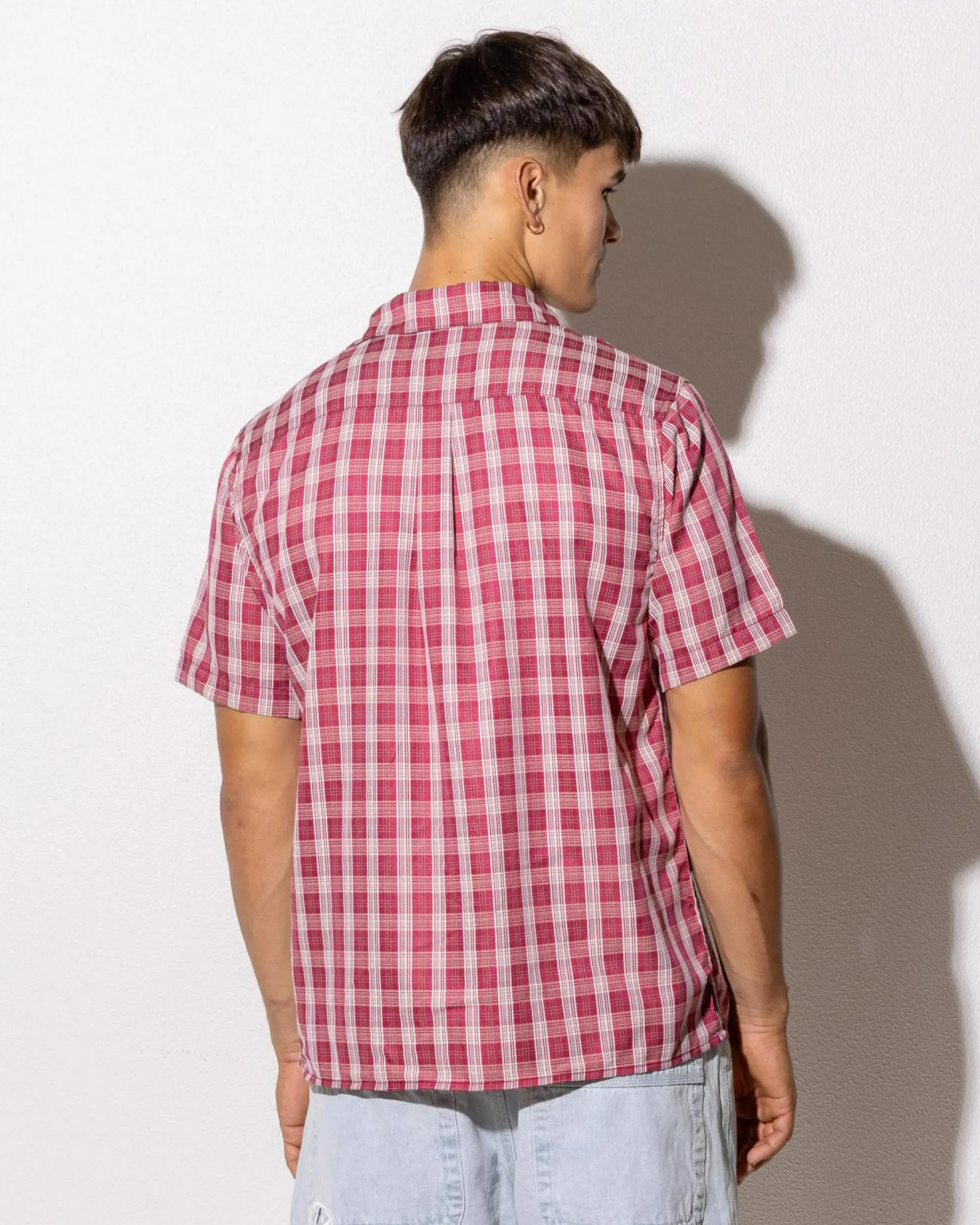 New Datsun Check Short Sleeve Shirt Tops & T-Shirts|Linen Blend