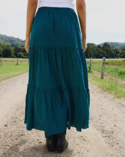 Bottoms*Mooloola Dawn Maxi Skirt Emerald
