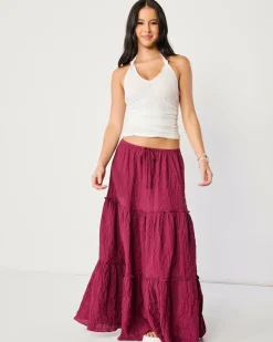Bottoms*Mooloola Dawn Maxi Skirt Wine