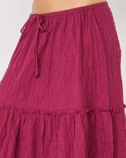 Bottoms*Mooloola Dawn Maxi Skirt Wine