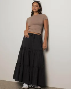 Bottoms*Mooloola Dawn Maxi Skirt Charcoal
