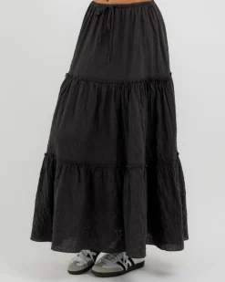 Bottoms*Mooloola Dawn Maxi Skirt Charcoal
