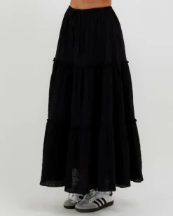 Bottoms*Mooloola Dawn Maxi Skirt Black