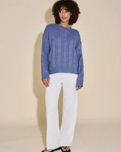 Knitwear|Jumpers & Hoodies*Into Fashions Dawson Knit Jumper Grey Blue