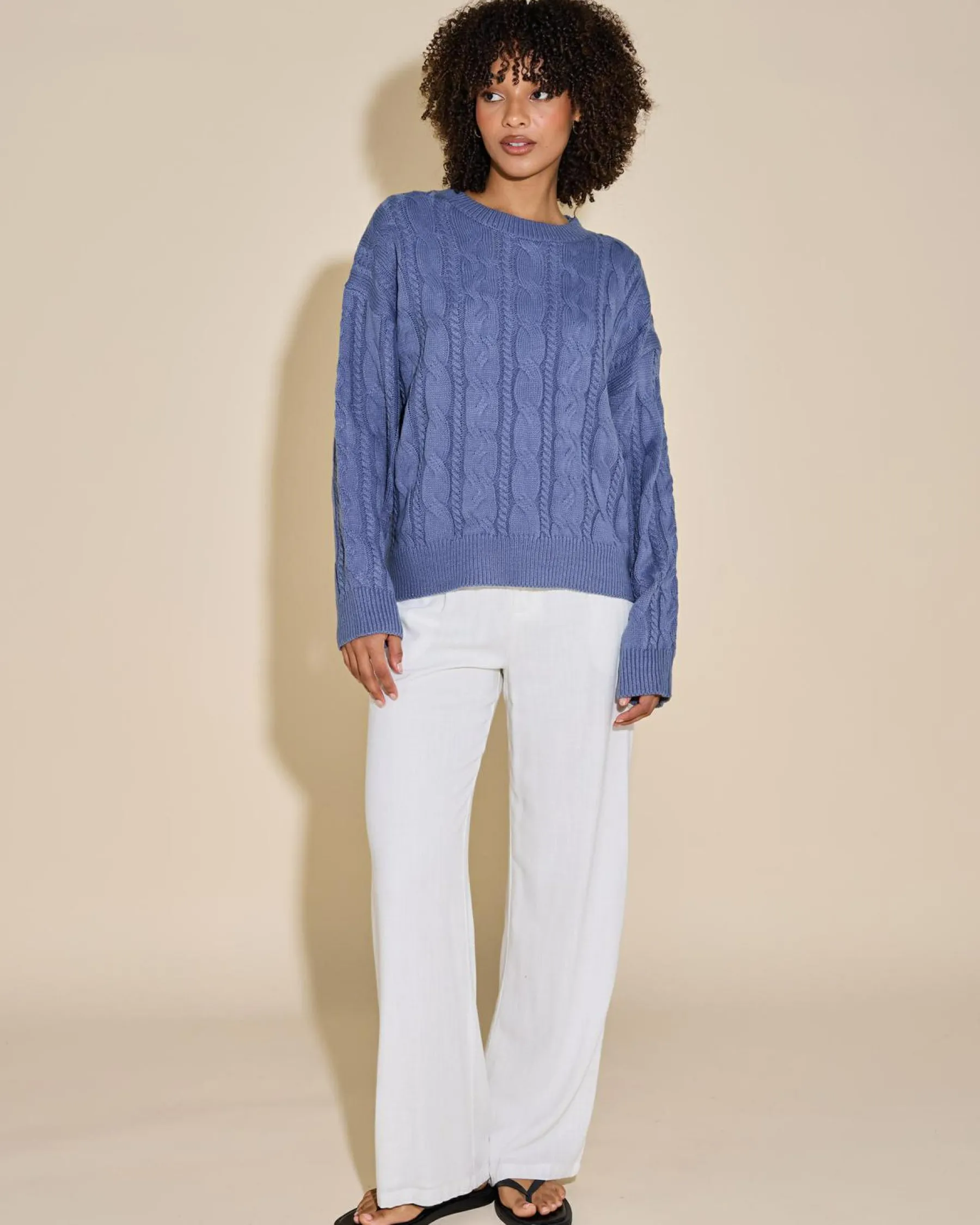 Knitwear|Jumpers & Hoodies*Into Fashions Dawson Knit Jumper Grey Blue