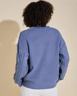Knitwear|Jumpers & Hoodies*Into Fashions Dawson Knit Jumper Grey Blue