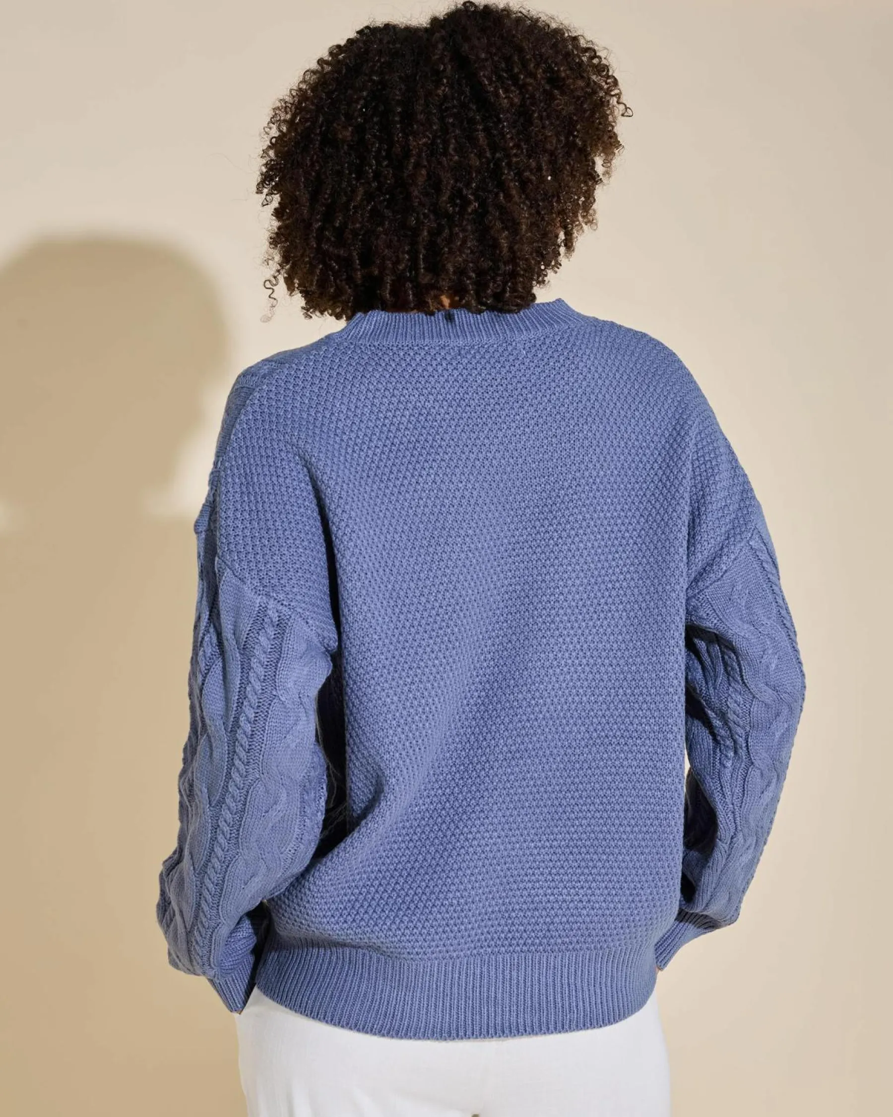 Knitwear|Jumpers & Hoodies*Into Fashions Dawson Knit Jumper Grey Blue