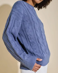 Knitwear|Jumpers & Hoodies*Into Fashions Dawson Knit Jumper Grey Blue