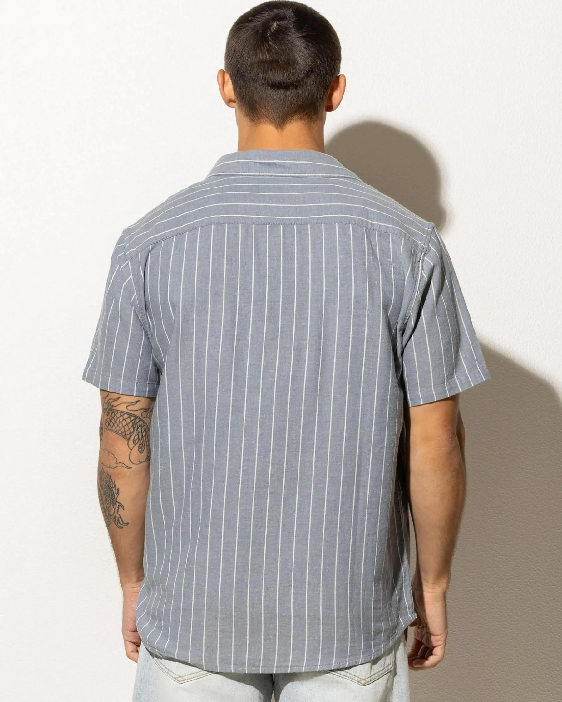 Tops & T-Shirts*RVCA Dayshift Stripe II Short Sleeve Shirt Chambray