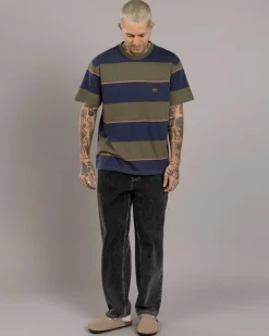 Tops & T-Shirts*RVCA Dayshift Stripe T-Shirt Moody Blue