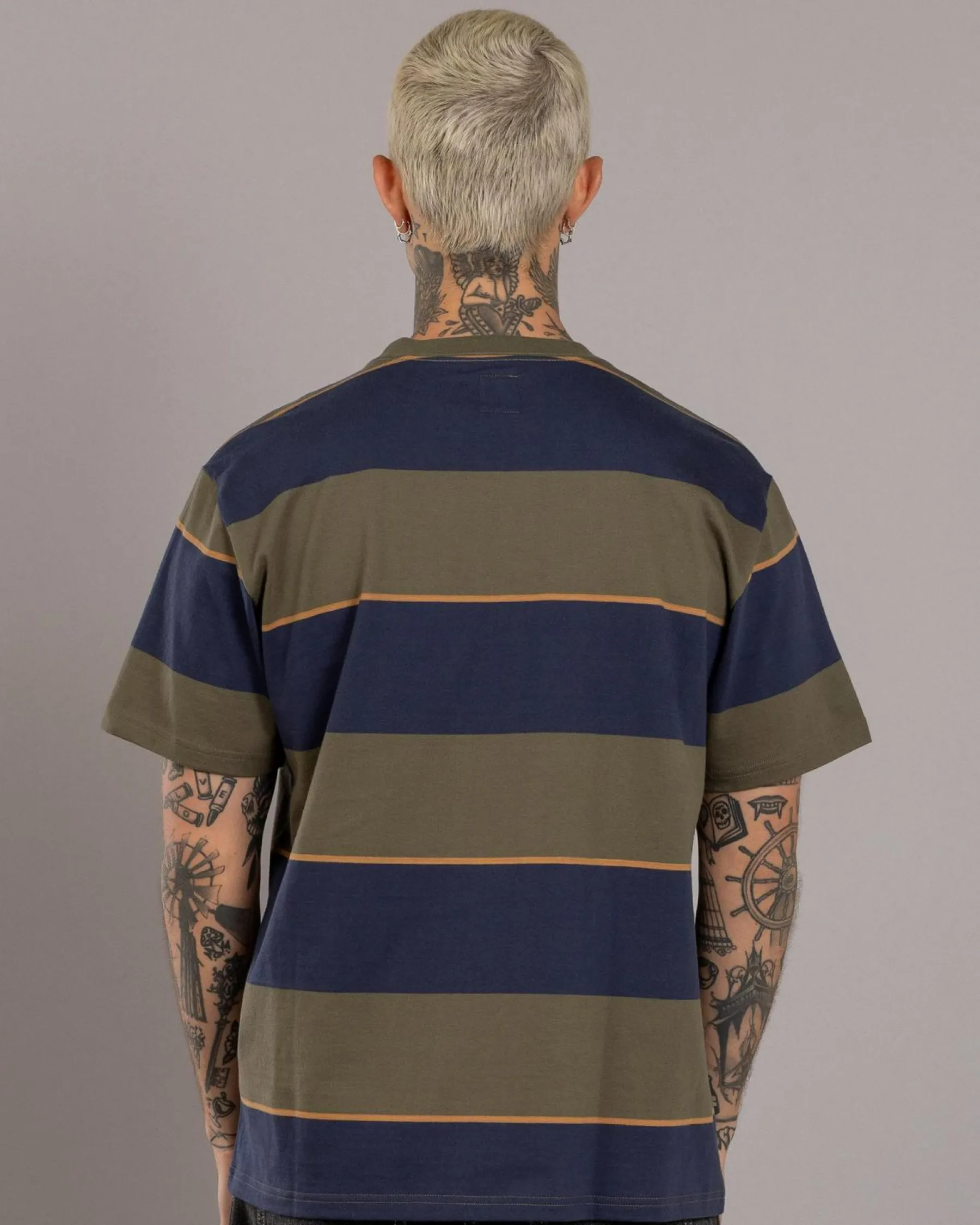 Tops & T-Shirts*RVCA Dayshift Stripe T-Shirt Moody Blue