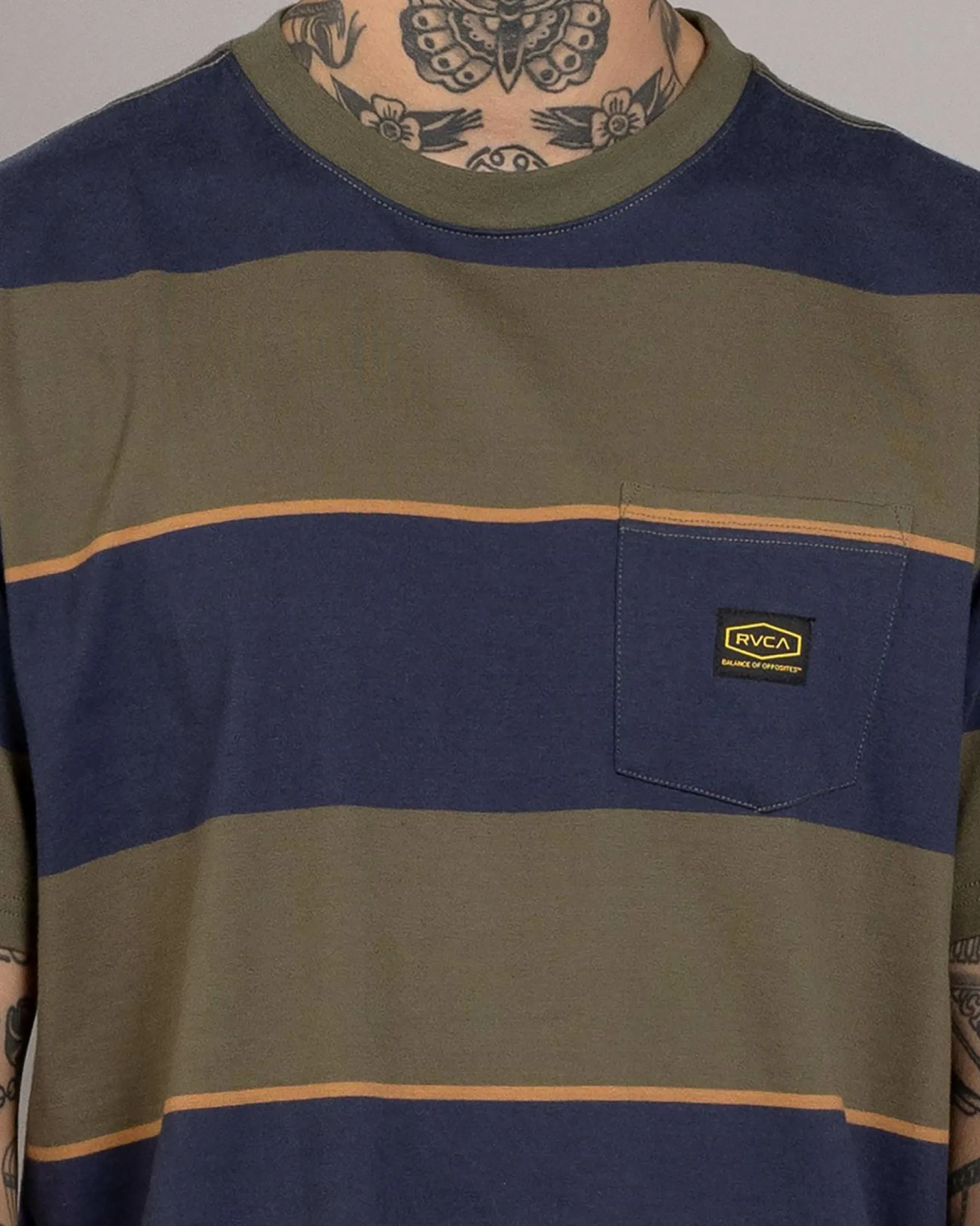 Tops & T-Shirts*RVCA Dayshift Stripe T-Shirt Moody Blue