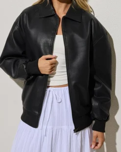 Discount Dean Faux Leather Jacket Women Jackets & Coats