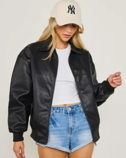 Discount Dean Faux Leather Jacket Women Jackets & Coats