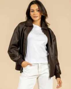 Clearance Dean Faux Leather Jacket Women Jackets & Coats