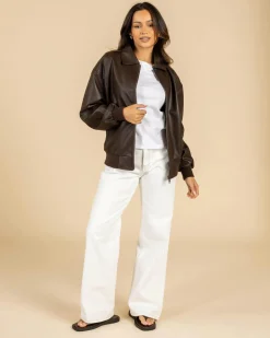 Clearance Dean Faux Leather Jacket Women Jackets & Coats