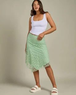 Bottoms*Mooloola Deedee Midi Skirt Sage