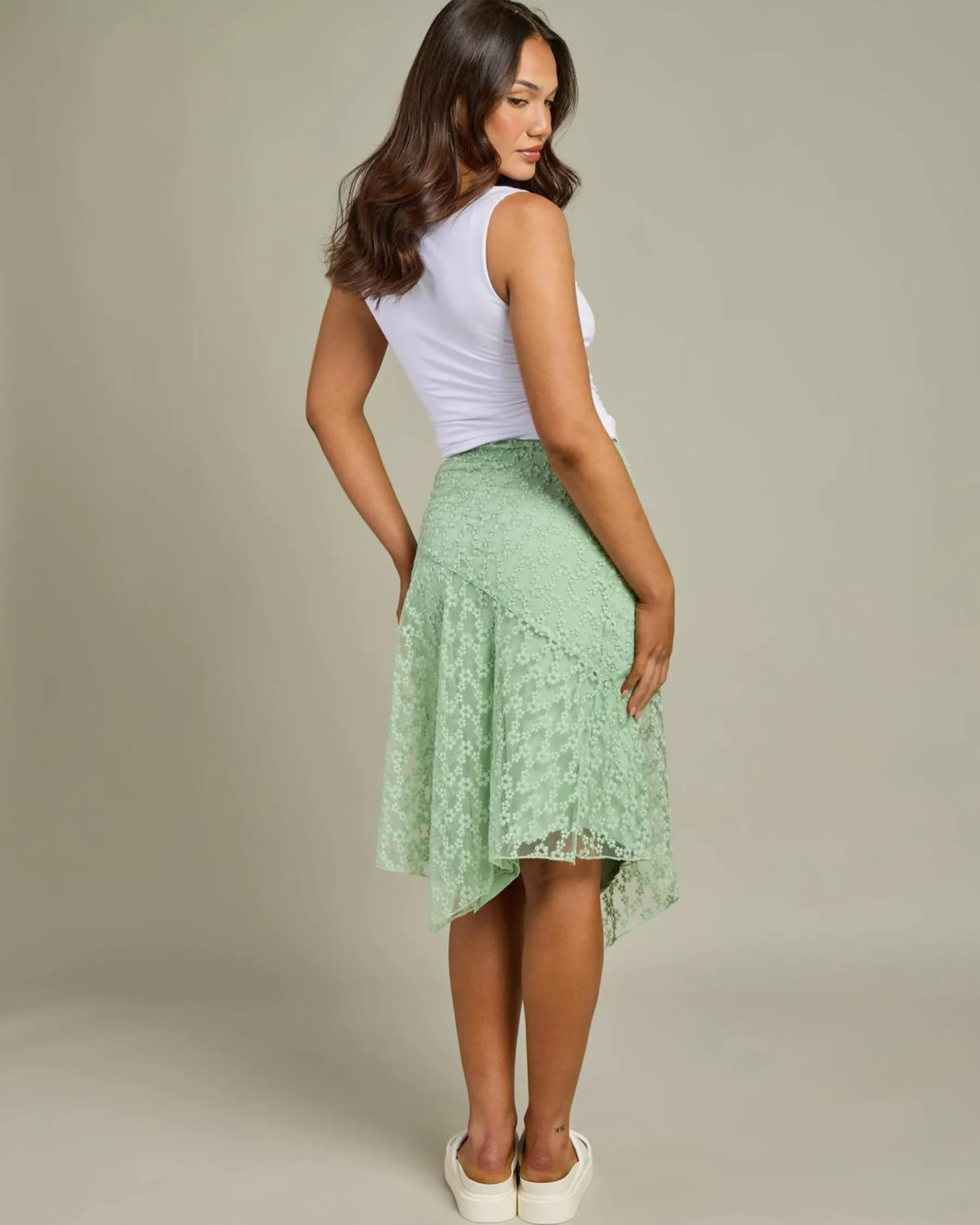 Bottoms*Mooloola Deedee Midi Skirt Sage