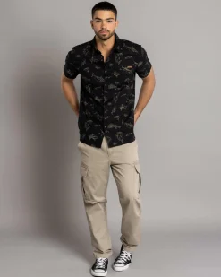 Tops & T-Shirts*Salty Life Deepwater Short Sleeve Shirt Black/tan