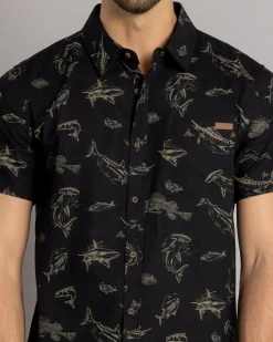 Tops & T-Shirts*Salty Life Deepwater Short Sleeve Shirt Black/tan