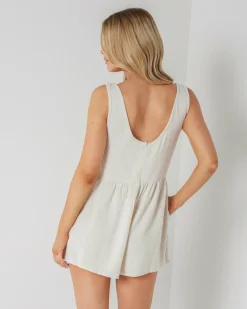 Playsuits & Jumpsuits*Mooloola Delila Playsuit Natural Salt & Pepper