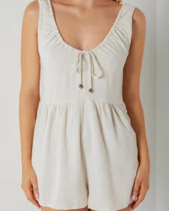 Playsuits & Jumpsuits*Mooloola Delila Playsuit Natural Salt & Pepper