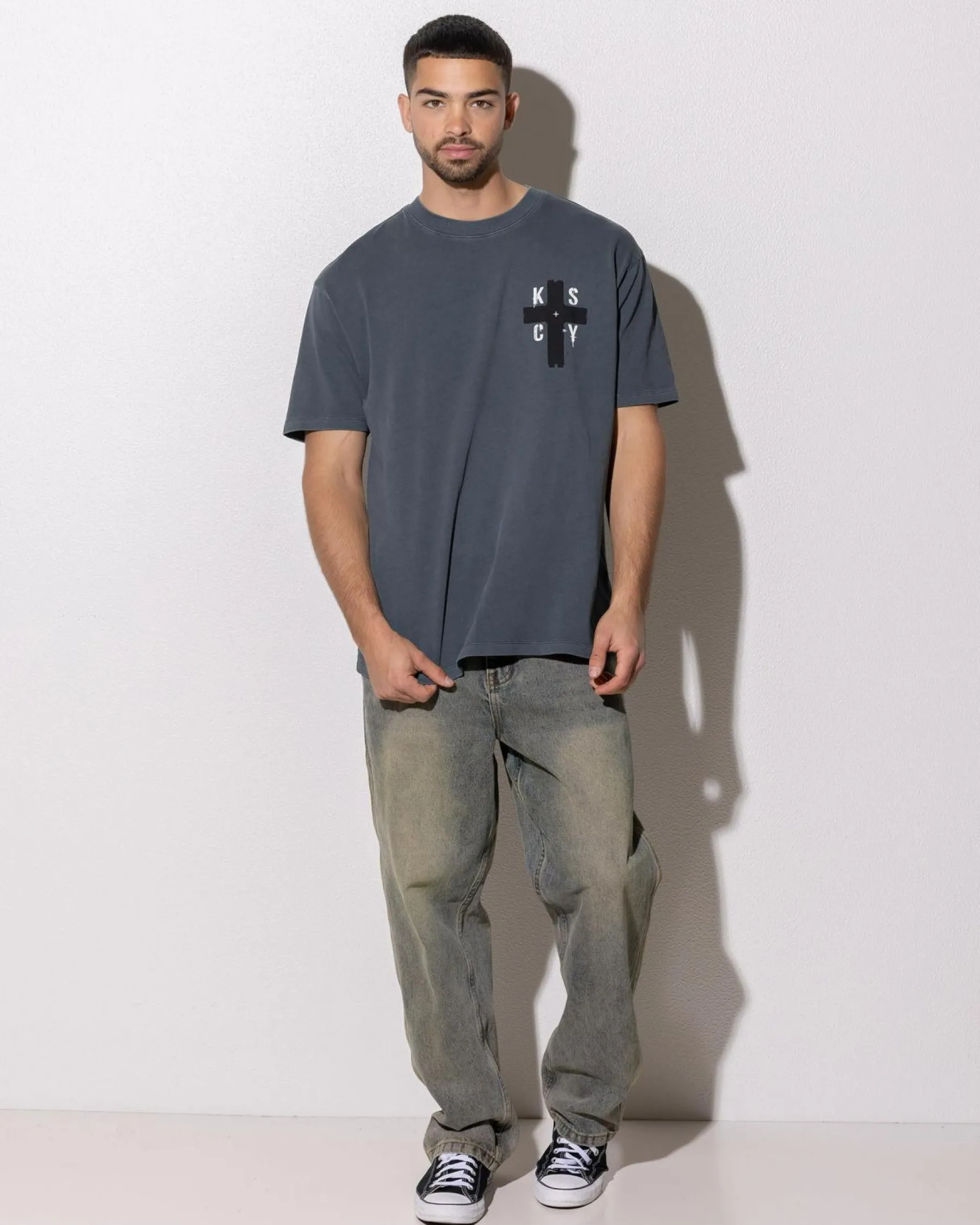 Tops & T-Shirts*Kiss Chacey Delta Box Fit T-Shirt Pigment Turbulence