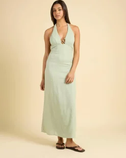 New Dena Hawaii Maxi Dress Women Linen Blend|Dresses