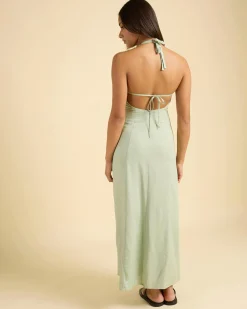New Dena Hawaii Maxi Dress Women Linen Blend|Dresses