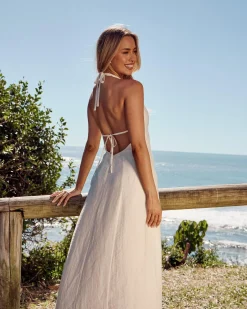 Dena Hawaii Maxi Dress Women Linen Blend|Dresses