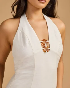 Dena Hawaii Maxi Dress Women Linen Blend|Dresses
