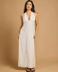 Dena Hawaii Maxi Dress Women Linen Blend|Dresses