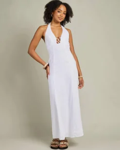 Dresses|Linen Blend*Mooloola Dena Hawaii Maxi Dress White
