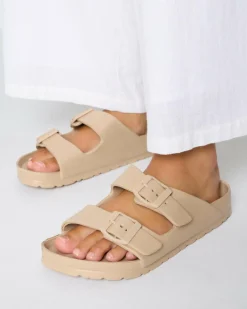 Slides*Ava And Ever Denver Slide Sandals Almond