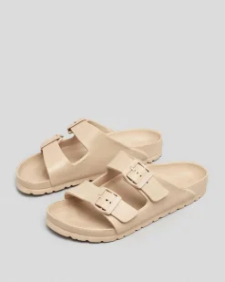 Slides*Ava And Ever Denver Slide Sandals Almond