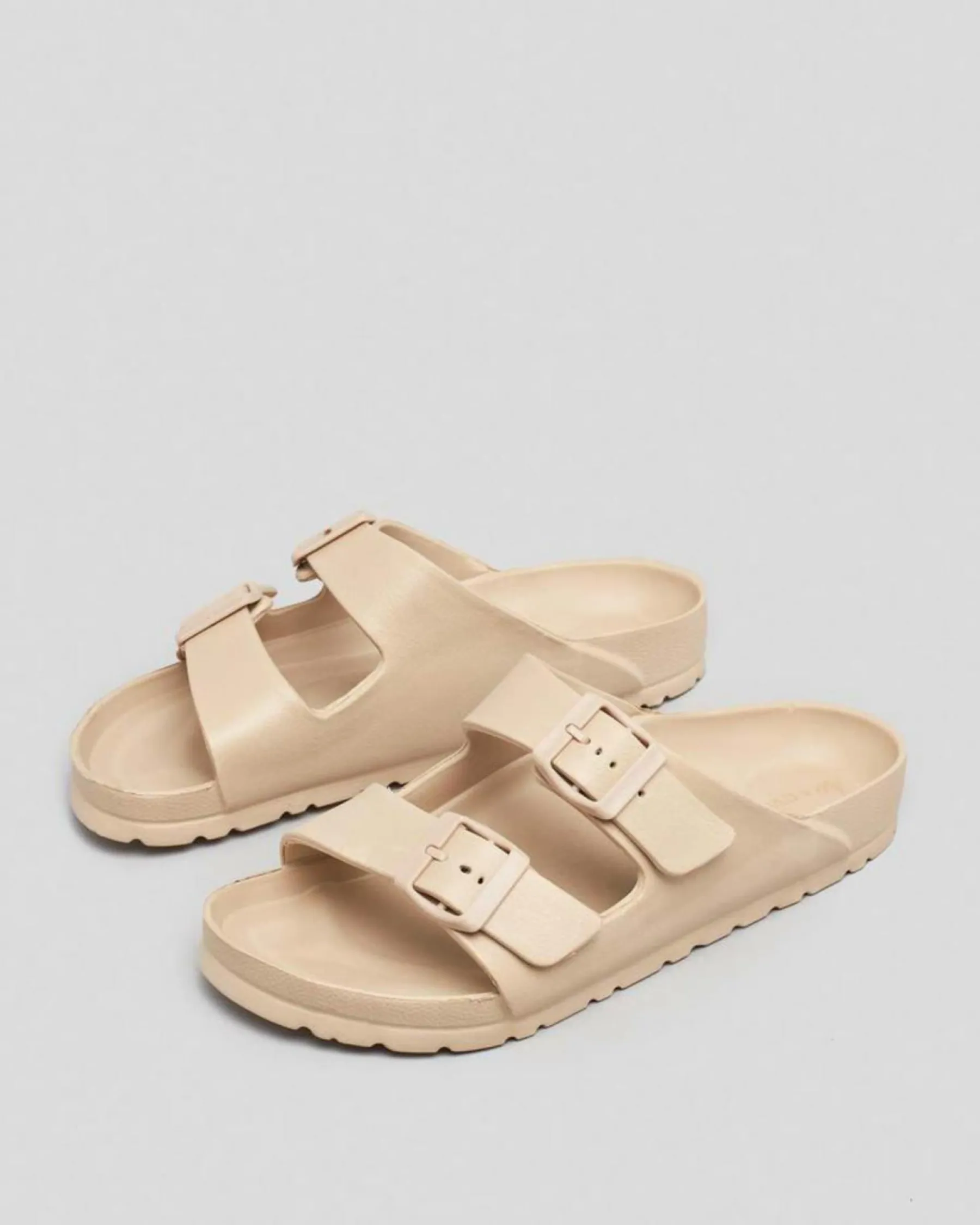 Slides*Ava And Ever Denver Slide Sandals Almond