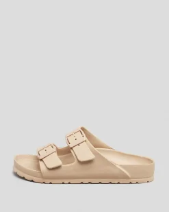 Slides*Ava And Ever Denver Slide Sandals Almond