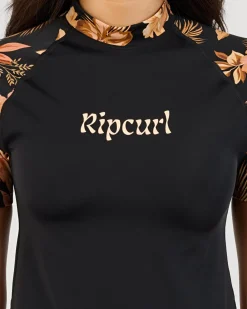 Rash Vests*Rip Curl Desert Dreams Short Sleeve UPF Rash Vest Black