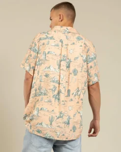 Tops & T-Shirts*Double Diamond Ranch Desert Rider Short Sleeve Shirt Coral