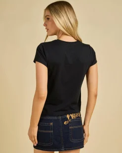 Tops*Rusty Devil Power Baby Tee Black